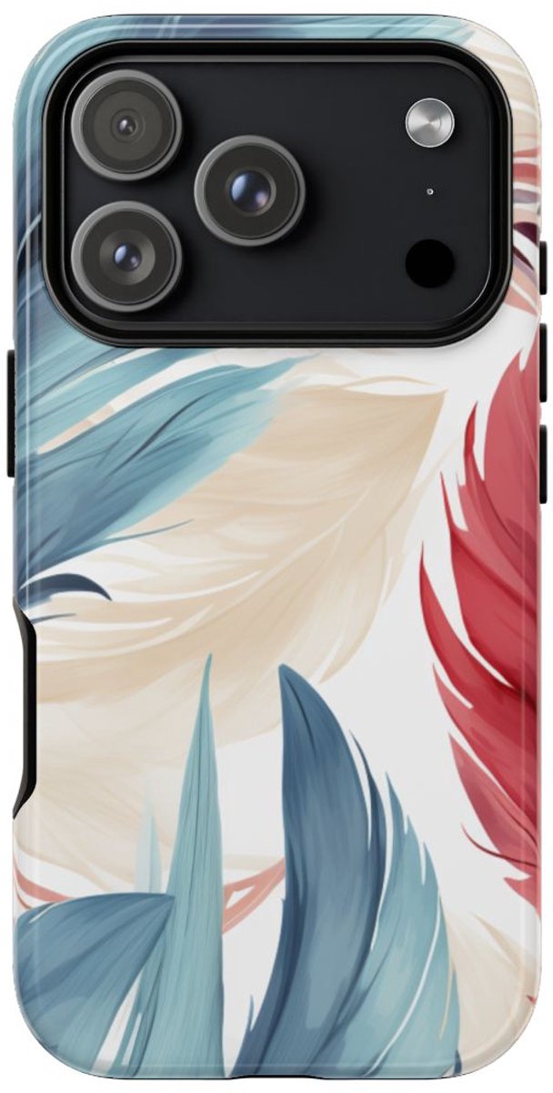 Blauw-Rood Verenpatroon – Telefoonhoesje Geschikt voor iPhone 17 Pro