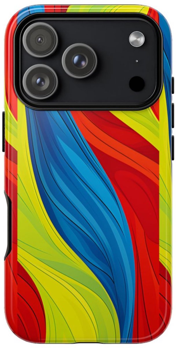 Kleurrijk Abstract Golfpatroon – Telefoonhoesje Geschikt voor iPhone 17 Pro