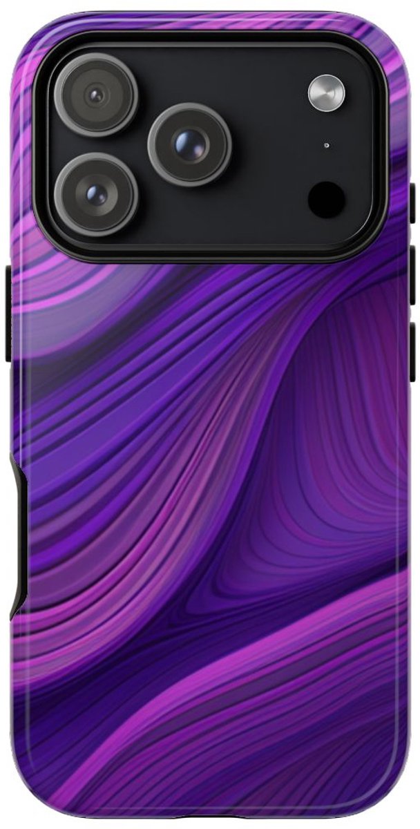 Paars Golvend Patroon – Telefoonhoesje Geschikt voor iPhone 17 Pro