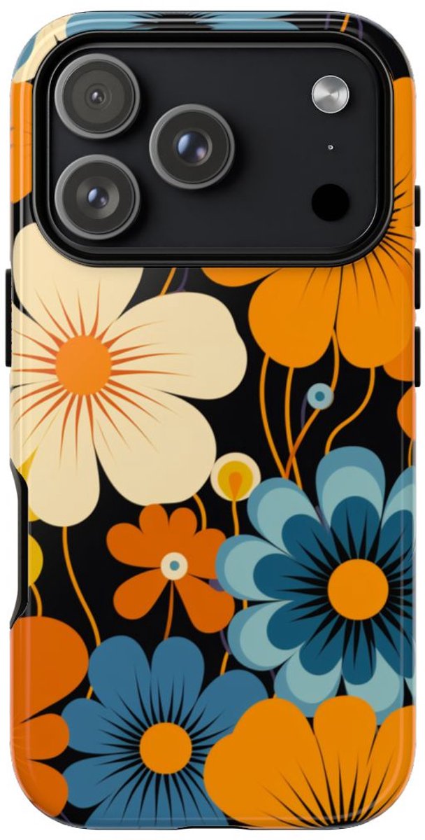 Gedurfd Retro Bloemenpatroon – Telefoonhoesje Geschikt voor iPhone 17 Pro