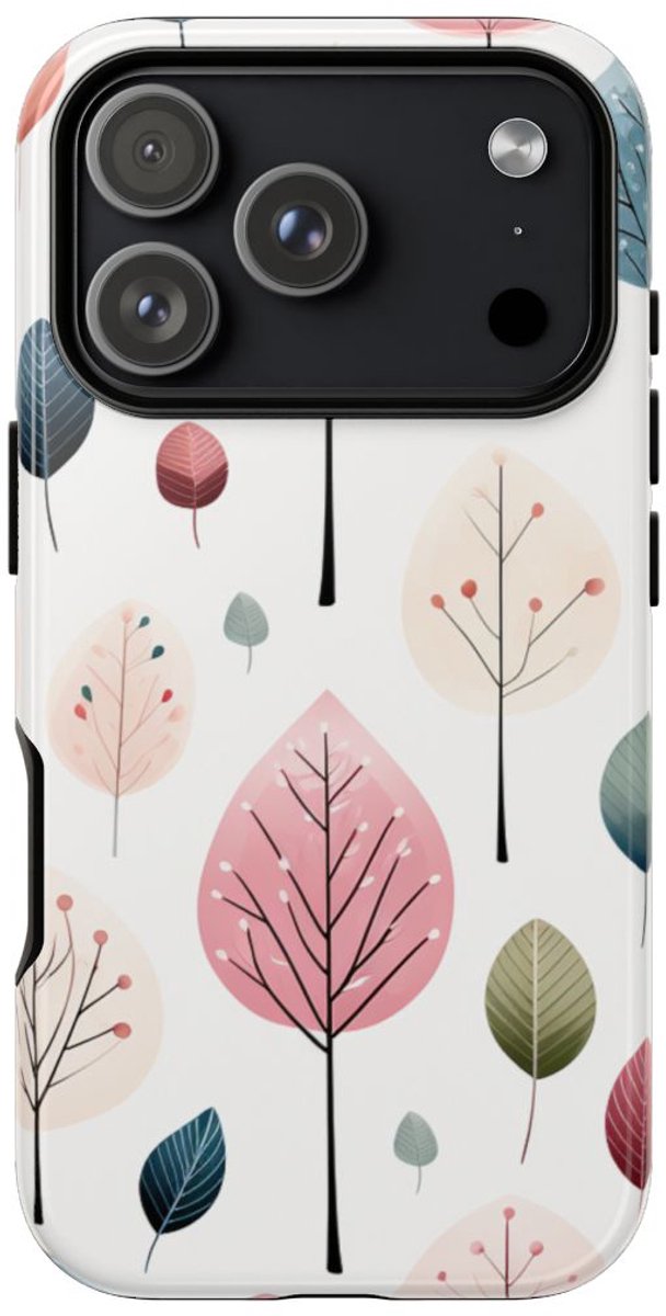 Pastelbladerenpatroon – Telefoonhoesje Geschikt voor iPhone 17 Pro