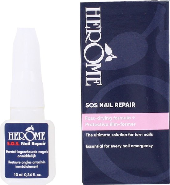Foto: Herome sos nail repair 10 ml herstelt ingescheurde nagels onmiddelijk