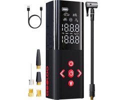 GOOLOO AP150 - Draagbare Elektrische Bandenpomp - Digitale Display - Powerbank - 150 PSI / 11 Bar - Voor Auto, Motor & Fiets - Compact Design - USB-C Snelladen - LED Zaklamp