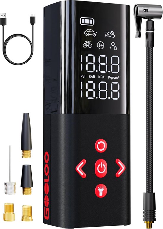 Woowind Gonfleur Sans Fil 150 PSI 2-en-1 – Pompe Vélo Électrique + Batterie Externe, Arrêt Auto, LED, Pour Voiture, Moto, VTT Et Ballons