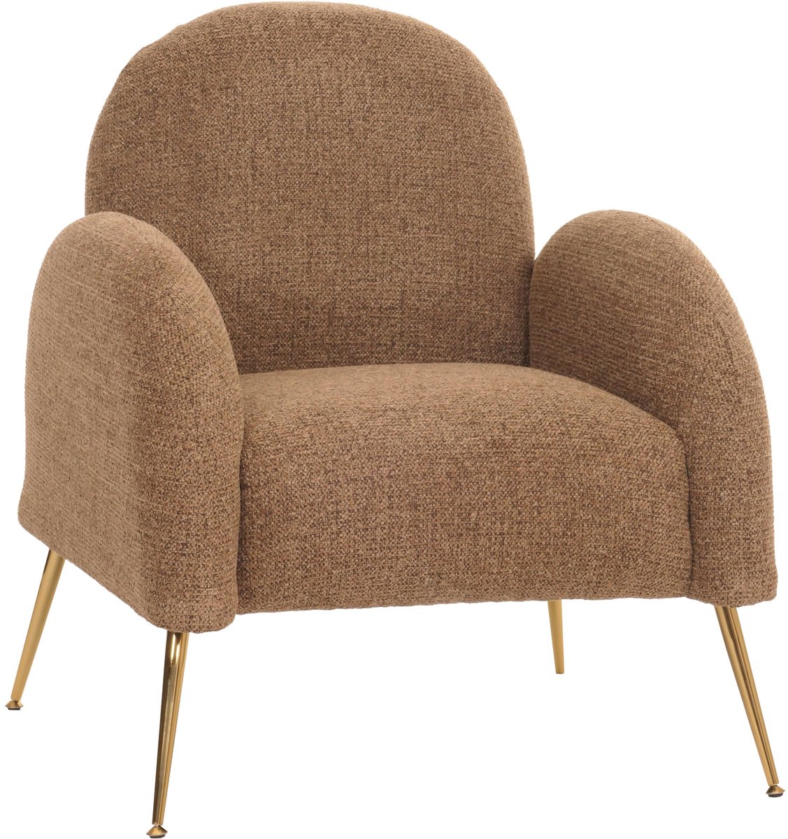 MCW Lounge fauteuil MCW-N69, cocktail fauteuil, retro nosa ophanging stof/textiel chenille MVG-gecertificeerd ~ koffie