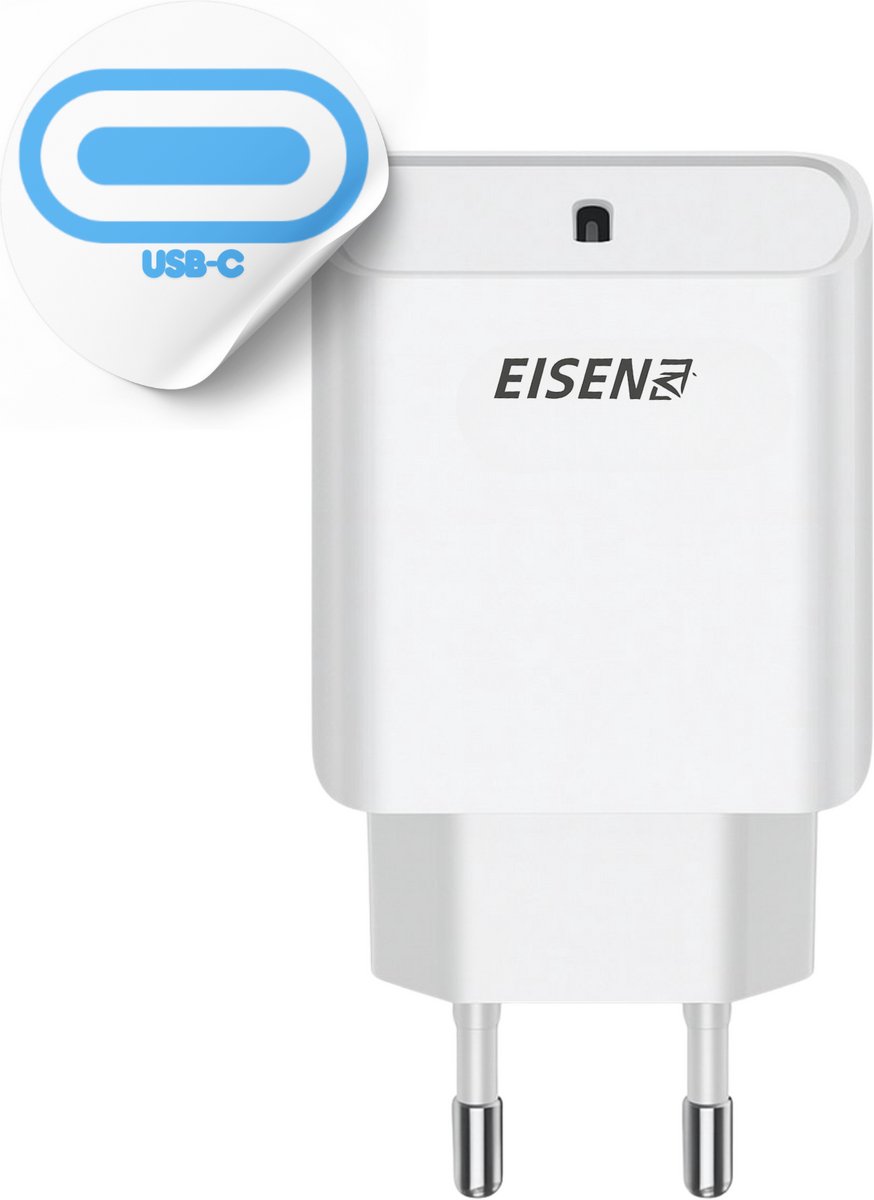 EISENZ 20W USB-C Snellader Adapter – Power Delivery Oplader Geschikt voor iPhone, Samsung & USB-C Apparaten