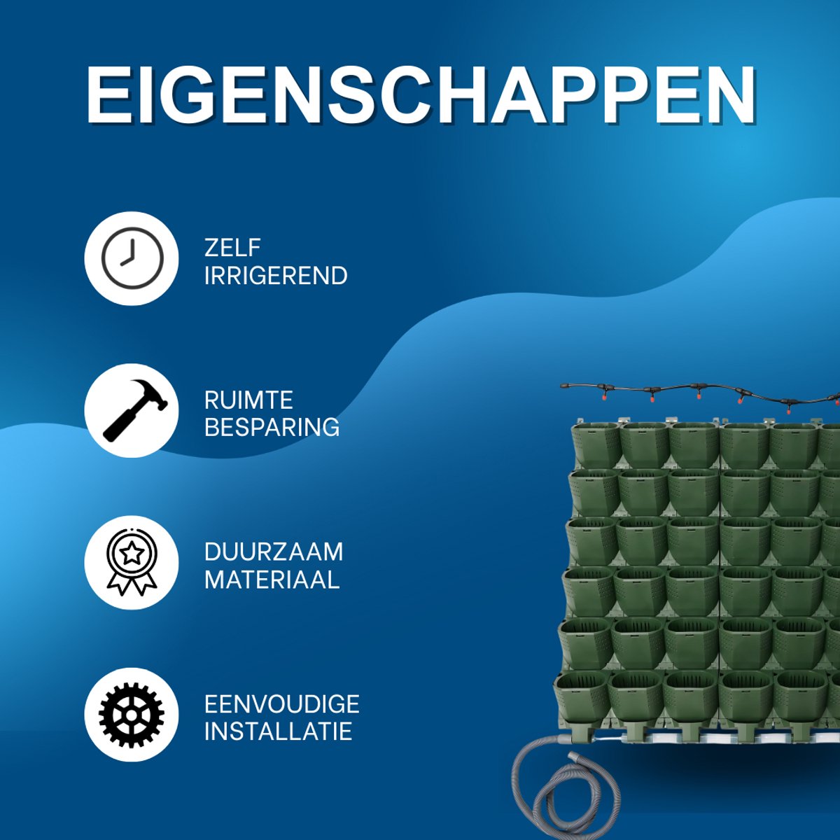 Automatische wandbloempot - zelfwaterende bloempot - Groen - Voor binnen- en buitenplanten - Besproeiingssysteem met zelfirrigatie - Muurbevestiging — cadeau in Cadeau-ideeën - foto 3
