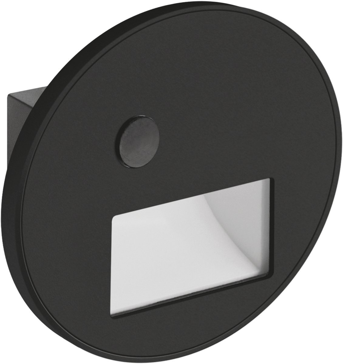 WEKTOR LED C - inbouw Wandverlichting - Trap Verlichting - met PIR sensor / Bewegingssensor - 1.2w - Aanpasbare Licht kleur CCT - 3000K/4000K/6000K - Rond - Zwart