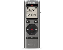 Philips DVT1170 Voice recorder - 360° microfoon - PCM (WAV) - Spraakgestuurde opname - Groot LCD display - MicroSD-kaartslot - 8 GB - USB-C - Antraciet