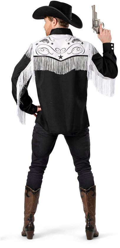 Funny Fashion - Costume de Cowboy & Cowgirl - Show Cowboy Rodeo Buddy Cow Man - Zwart / Wit - Taille 56-58 - Déguisements - Déguisements