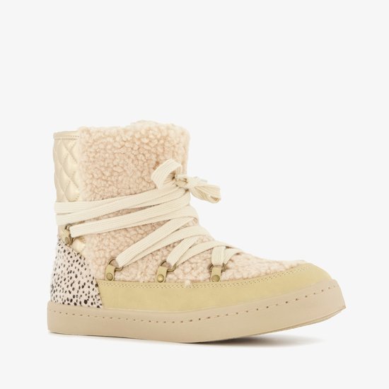 Blue Box gevoerde meisjes teddy boots beige goud - Maat 39