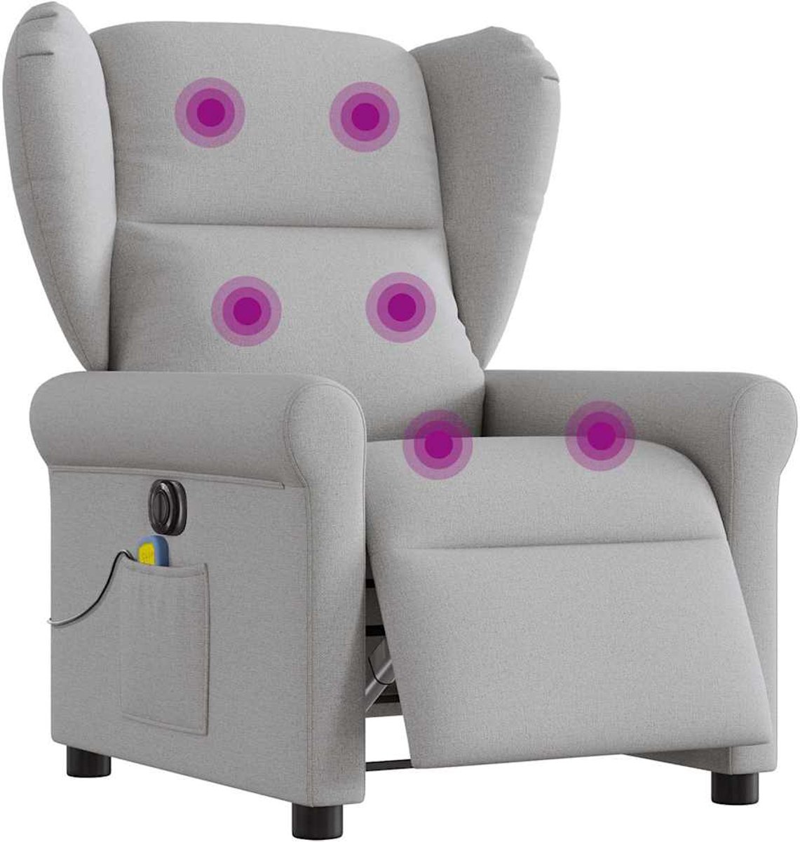 vidaXL Massagestoel - elektrisch - verstelbaar - stof - wolk - grijs wolk grijs