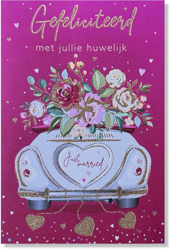 Carte de vœux de félicitations pour votre mariage - 12x17cm - Carte pliée avec enveloppe - Carte de mariage