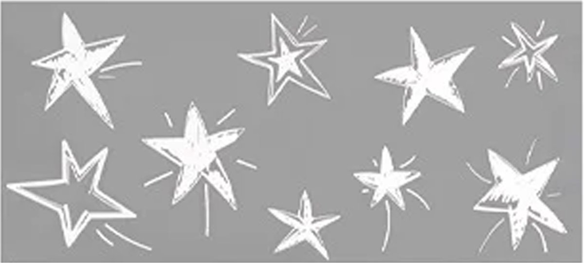 Anna's Collection Kerst raamstickers Witte sterren - vel van 23 x 49 cm - raamdecoratie - raamversiering