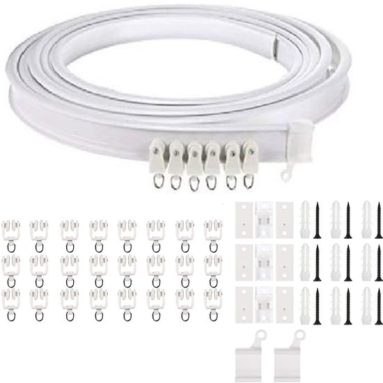 Rail de rideau de plafond pliable de 3 m, rail de rideau de plafond flexible, rail de fenêtre incurvé, rail de rideau pour système de rideau, rideaux de lit