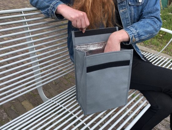 Retulp Fridgebag - Lunchtas - Koeltas - Koeltasje klein - Gemaakt van koelkast - Koeltas lunch - 9 liter - 2 Stuks - Groen - Grijs van Merkloos — afbeelding 3