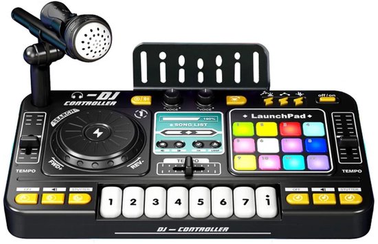 DJ Set voor Kinderen – Oplaadbaar, Bluetooth, Microfoon, Lichtshow, Creatieve Functies