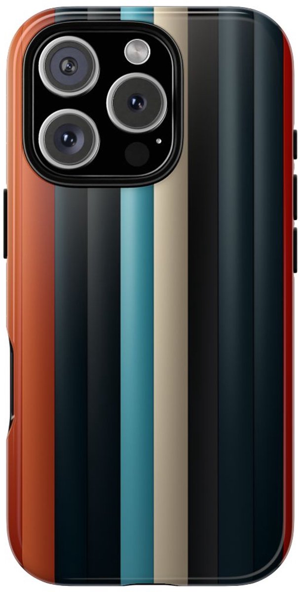 Verticale Streeppatronen in Blauw en Rood – Telefoonhoesje Geschikt voor iPhone 16 Pro