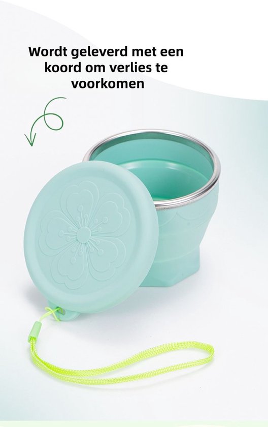 2-delige opvouwbare beker - Draagbaar en opvouwbaar - Siliconen waterbeker - Voedselveilig - Geschikt voor buitenreizen, kamperen, mondwater, koffiebeker - Paars — afbeelding 2