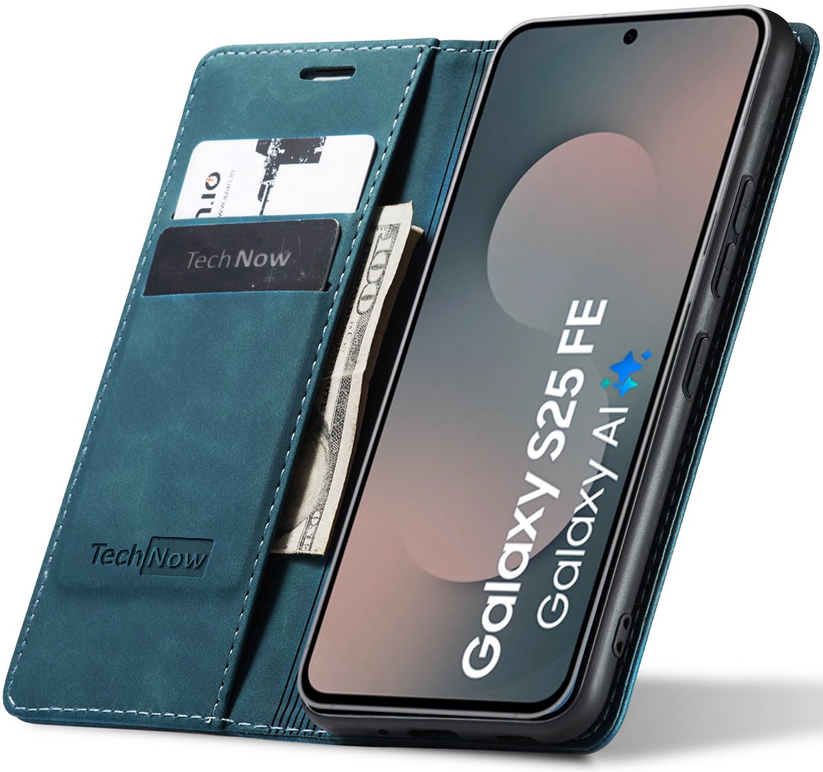 Hoesje geschikt voor Samsung Galaxy S25 FE - Book Case Leer Slimline Blauw