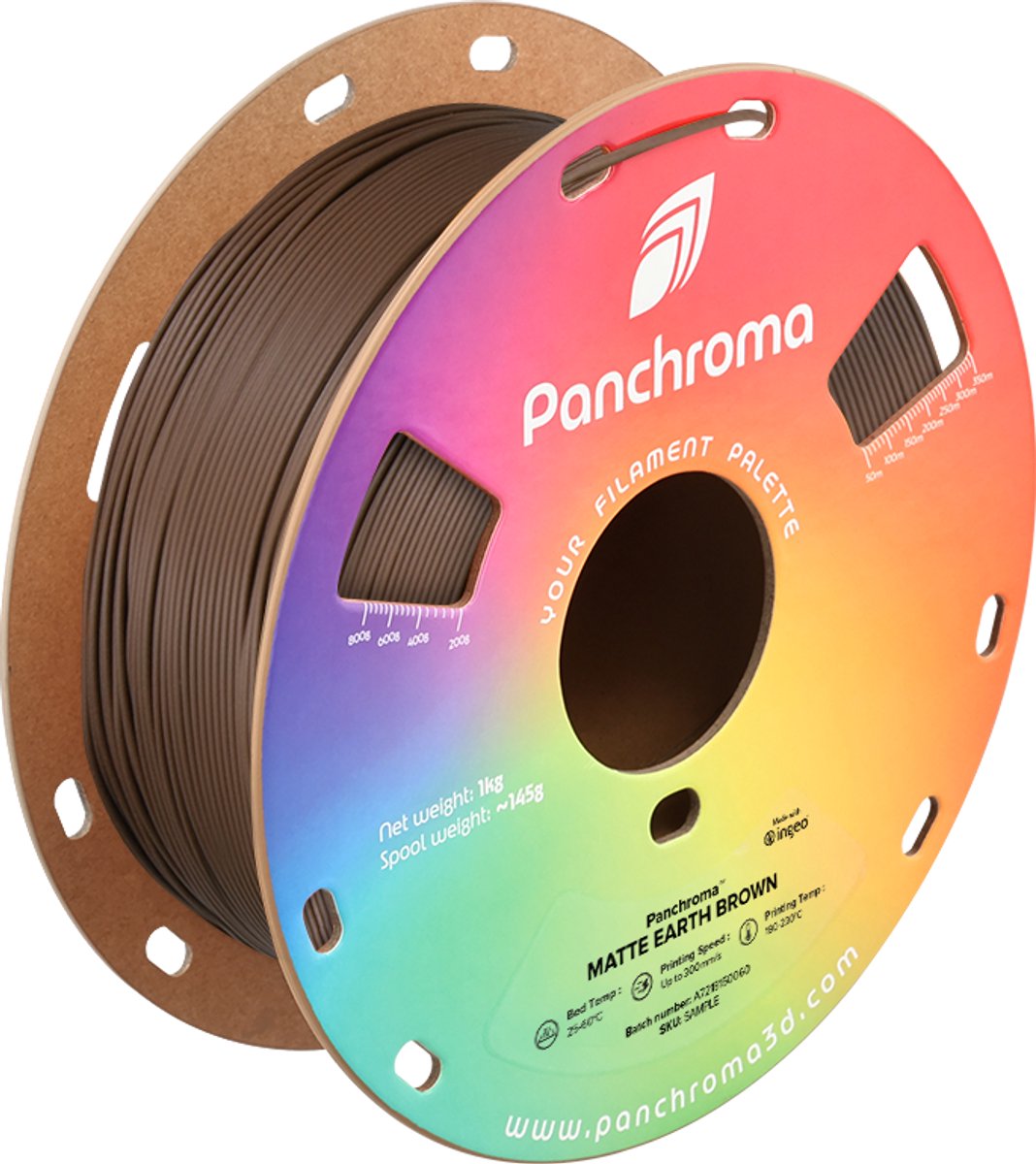 Polymaker CA04017 Panchroma™ Matte Filament PLA kunststof Mat, Gering kunststofgehalte 1.75 mm 1000 g Earth Brown, Brui