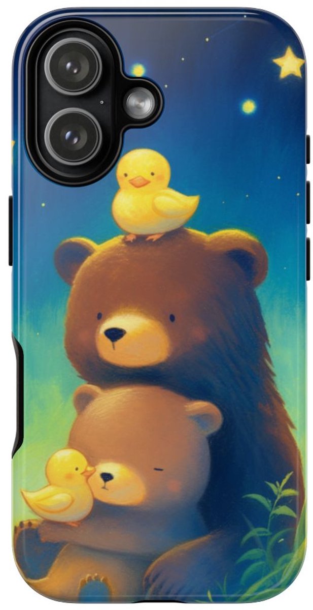 Schattige Beren en Eendjes onder Sterrenhemel – Telefoonhoesje Geschikt voor iPhone 17