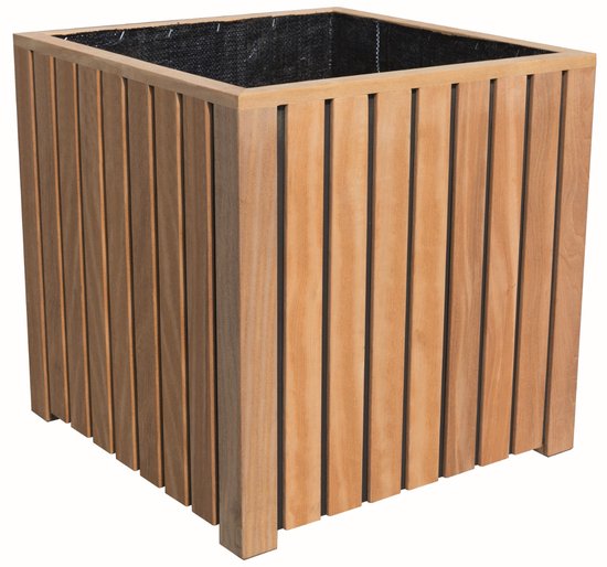 Intergard Bloembak plantenbak vierkant bangkirai hardhout 50x50cm