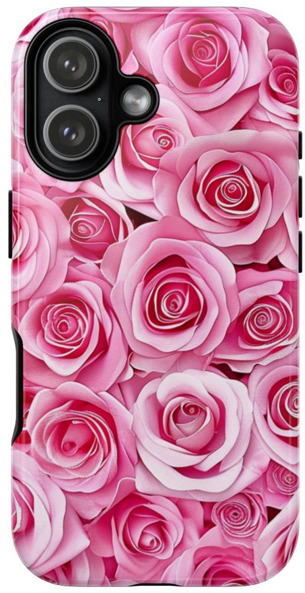 Roze Rozenpatroon – Telefoonhoesje Geschikt voor iPhone 17