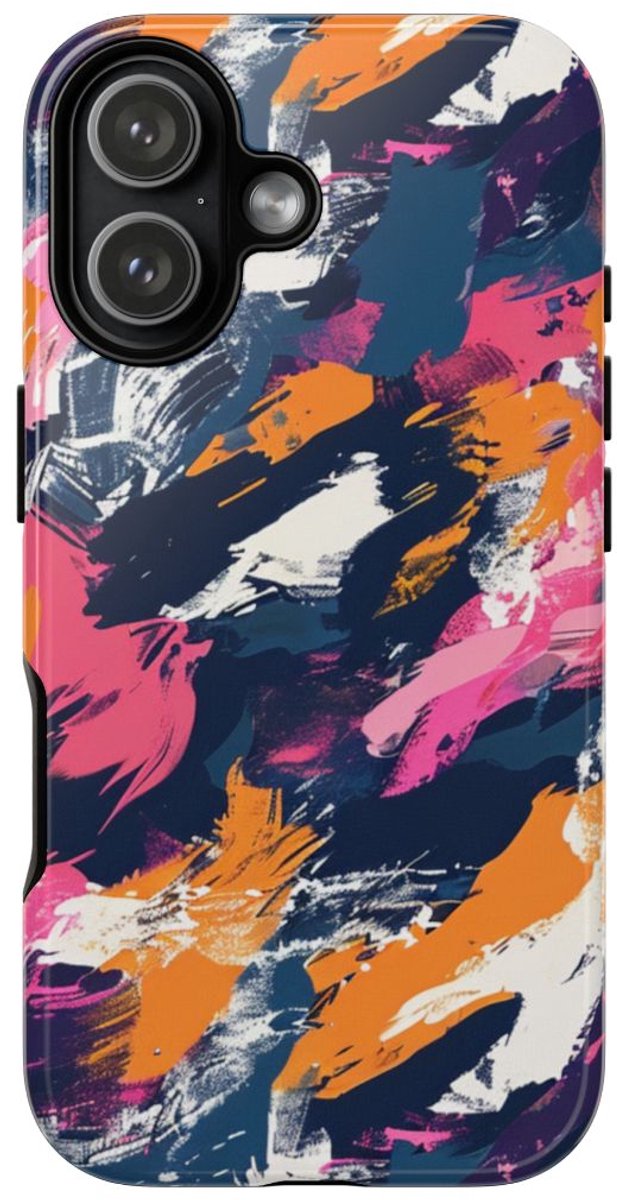 Kleurrijk Abstract Penseelstrepenpatroon – Telefoonhoesje Geschikt voor iPhone 17