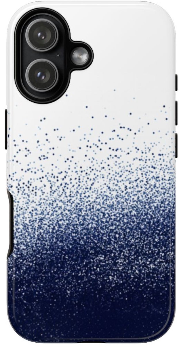 Abstracte Puntjesstructuur in Donkerblauw – Telefoonhoesje Geschikt voor iPhone 17