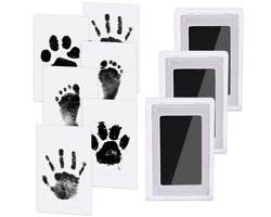 EXCITAT Hand- en voetafdrukset - Inktloze stempelkussens - Clean Touch stempels - Geschikt voor honden- en kattenpoten, souvenirs voor babyshowers - 3 stuks
