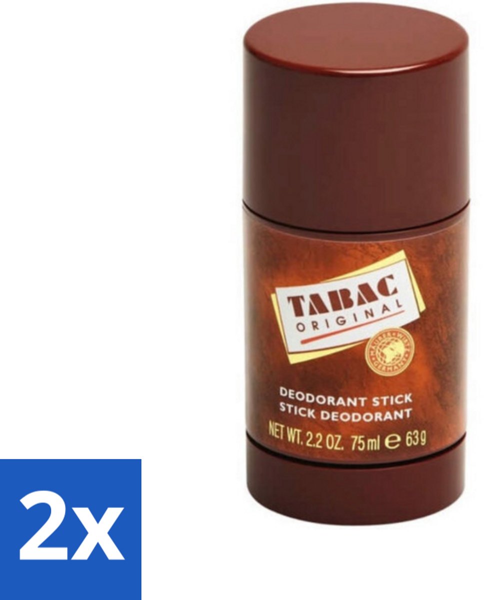 2 x Tabac Original Deodorant Stick 75 ml - Deodorant Stick - Mannelijke Geur - Zweetbescherming - Frisheid - Langdurige Bescherming