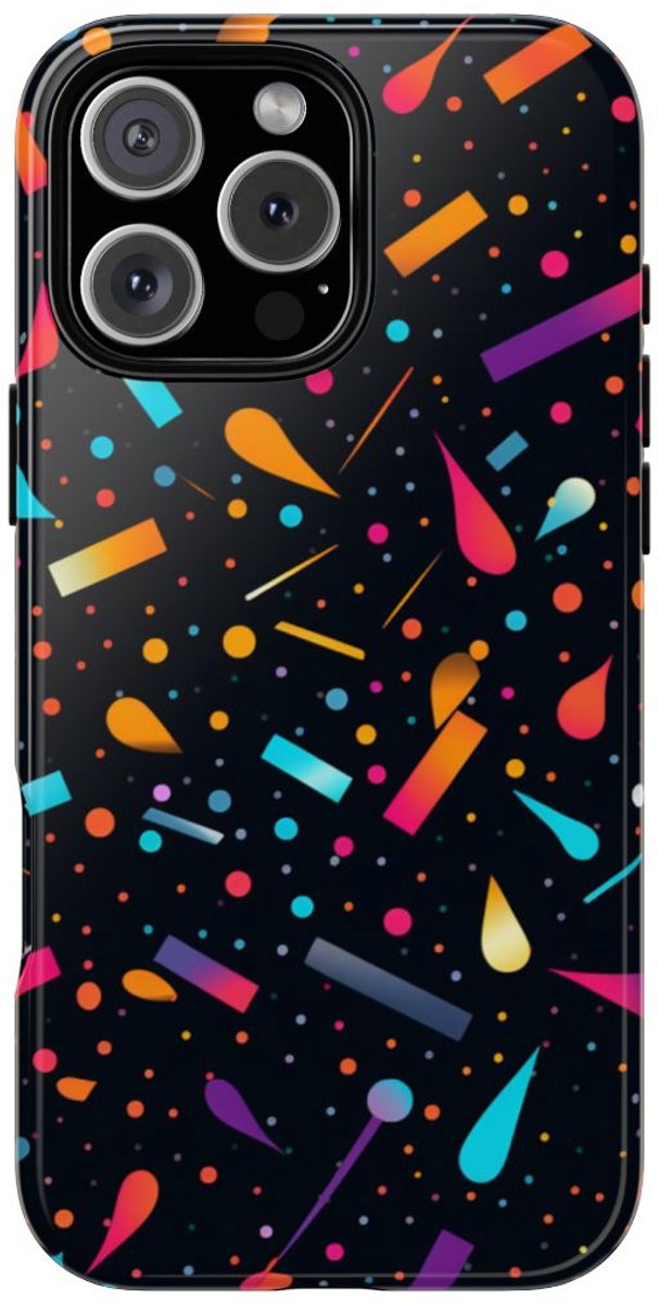 Kleurrijk Abstracte Vormenpatroon – Telefoonhoesje Geschikt voor iPhone 16 Pro Max