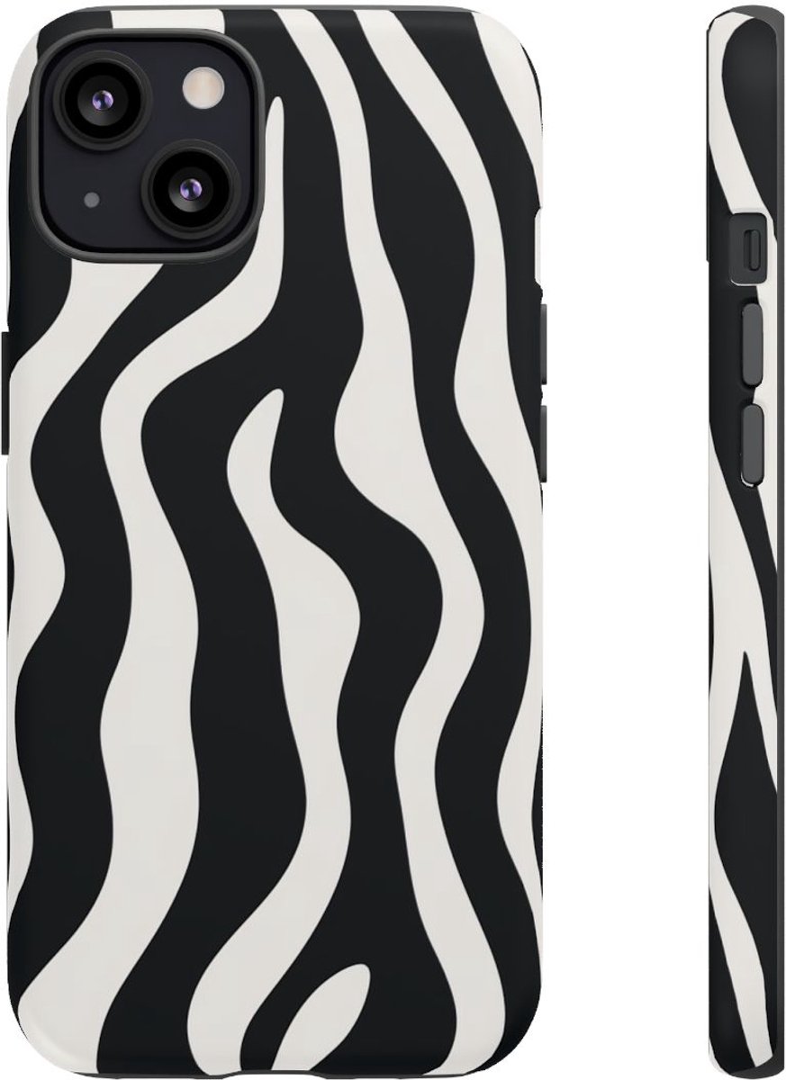 Zwart-Wit Abstract Zebrapatroon – Telefoonhoesje Geschikt voor iPhone 13