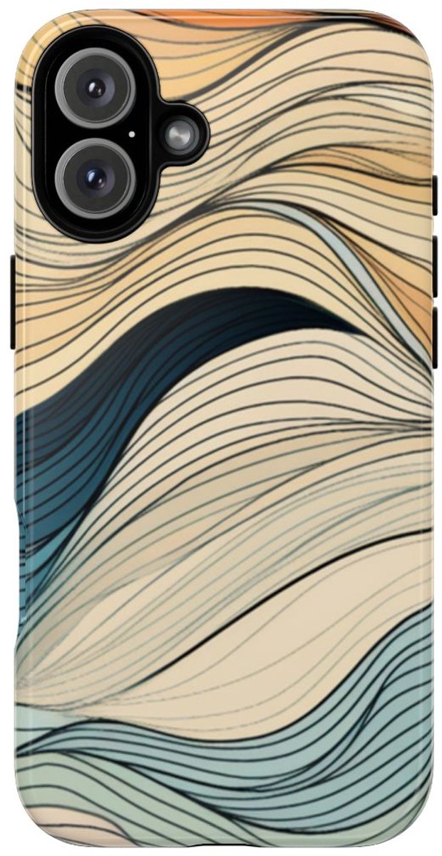 Vloeiende Abstracte Herfstgolven – Telefoonhoesje Geschikt voor iPhone 16 Plus