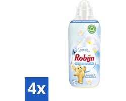 4 x Robijn - Jasmijn & Sandelhout - Wasverzachter - Luxe Geurbeleving - 33 Wasbeurten - 825 ml - Wasverzachter - Jasmijn - Sandelhout - Wasgeur - Kleding Verzorgen