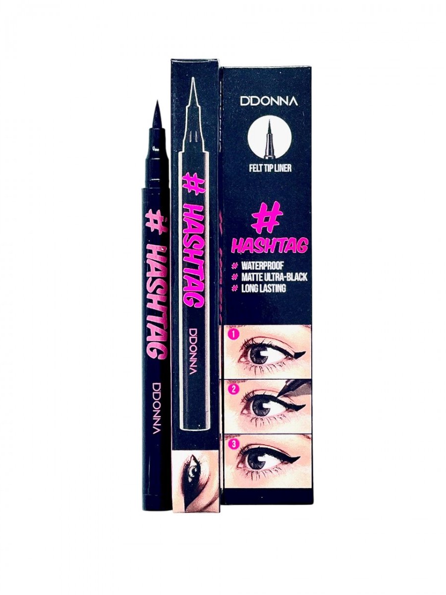 D'Donna - Eyeliner Vilten Punt - Mat - Zwart - Waterproof - Inhoud 2 gram - In doosje verpakt