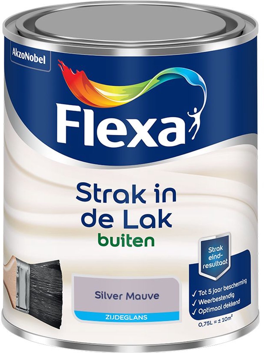 Flexa - Strak in de Lak Buitenlak Zijdeglans - Silver Mauve - Mengverf - 0.75 L