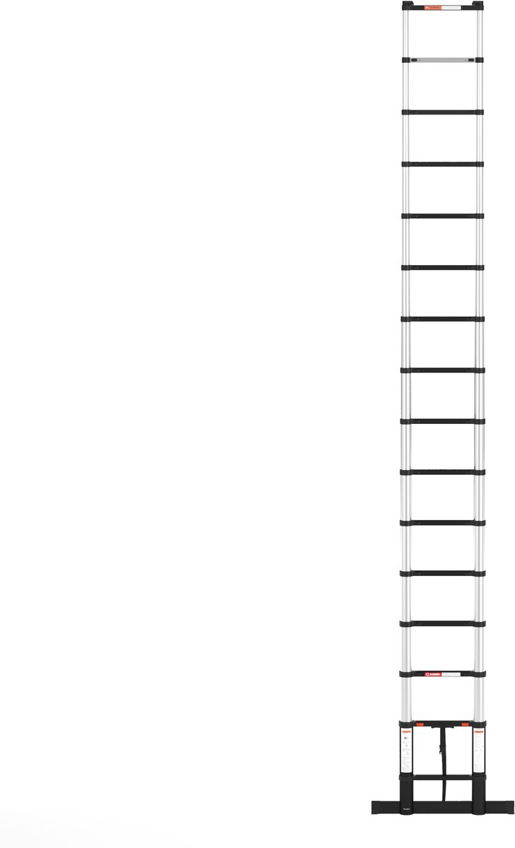 RMBO Telescopische Ladder - Telescoopladder - 4.70m lang, Compact en Draagbaar met Soft Closing Systeem, Geschikt voor Particulier en Professioneel Gebruik, Telescopische Vouwladder, Max. Belasting 150 kg, EN 131.6 – foto 3