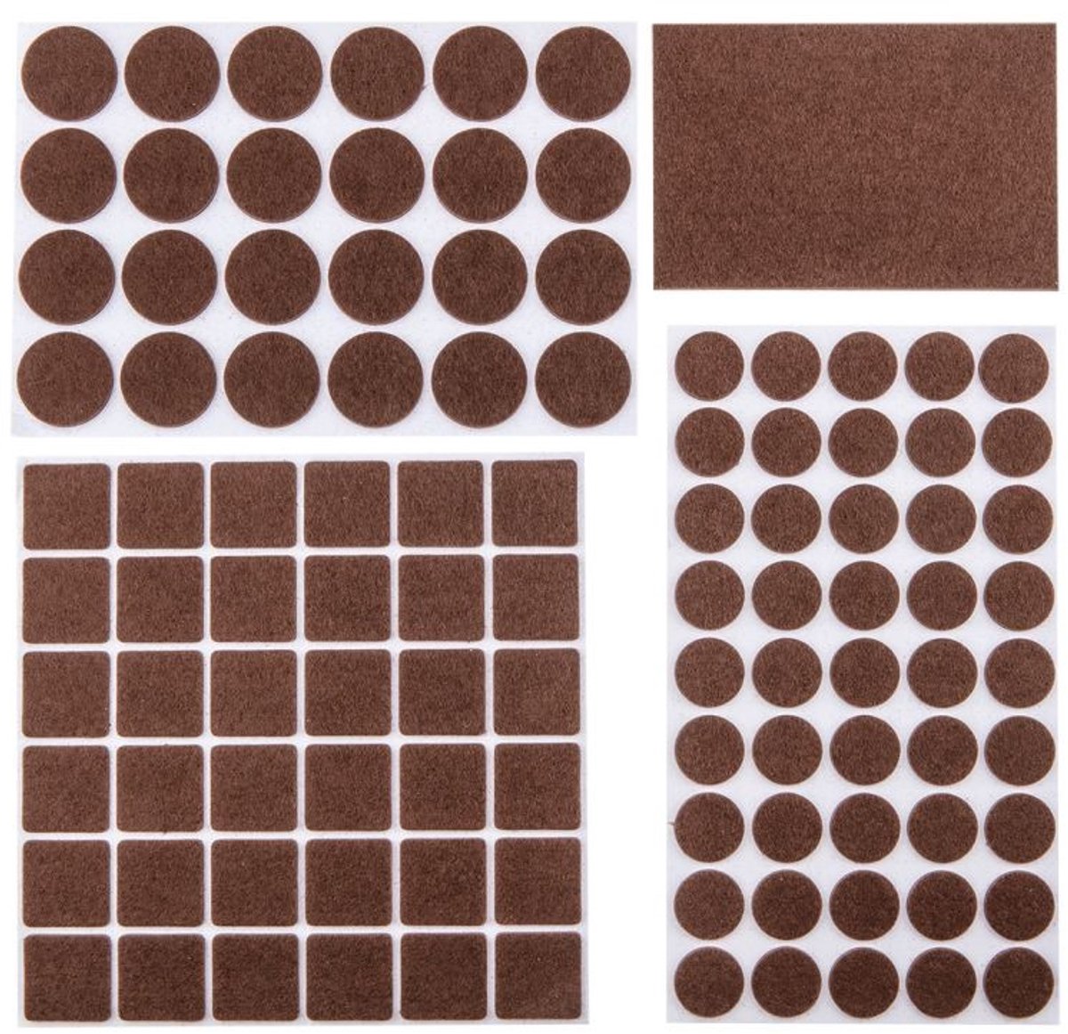 Zelfklevende viltjes bruin – 106 stuks – 3 mm dik