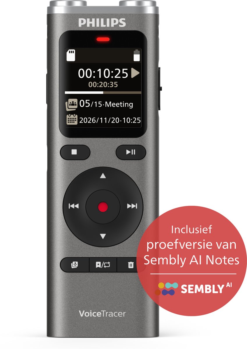 Philips DVT2075 Audio recorder - 2 Hoogwaardige microfoons - Product - €99,95