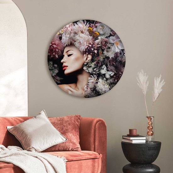 Verre acrylique Femme au chapeau à fleurs