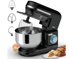 Keukenmachine - Keukenmixer - 5L RVS Mengkom - Keukenrobot - Foodprocessor - Incl. Accessoires - 1000W - Zwart - Aviro