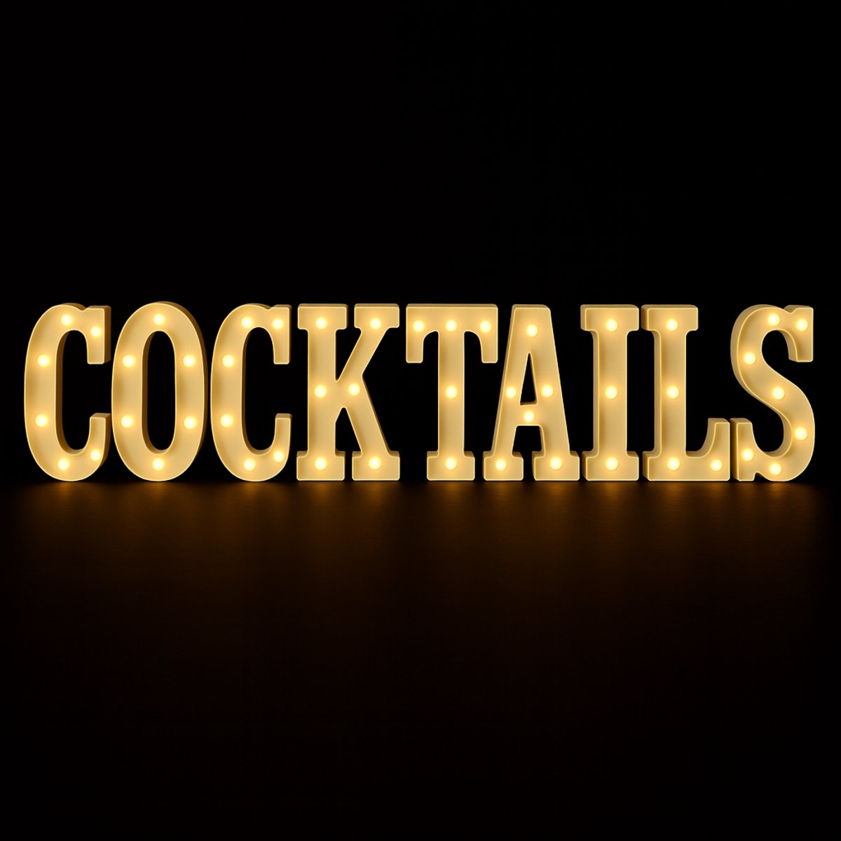 Lichtgevende Letters COCKTAILS - Wit - LED 16 cm