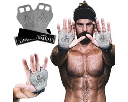JerkFit Fly Grips – vegan 2-vinger handgrips voor pull-ups, CrossFit & gewichtheffen – maat XL
