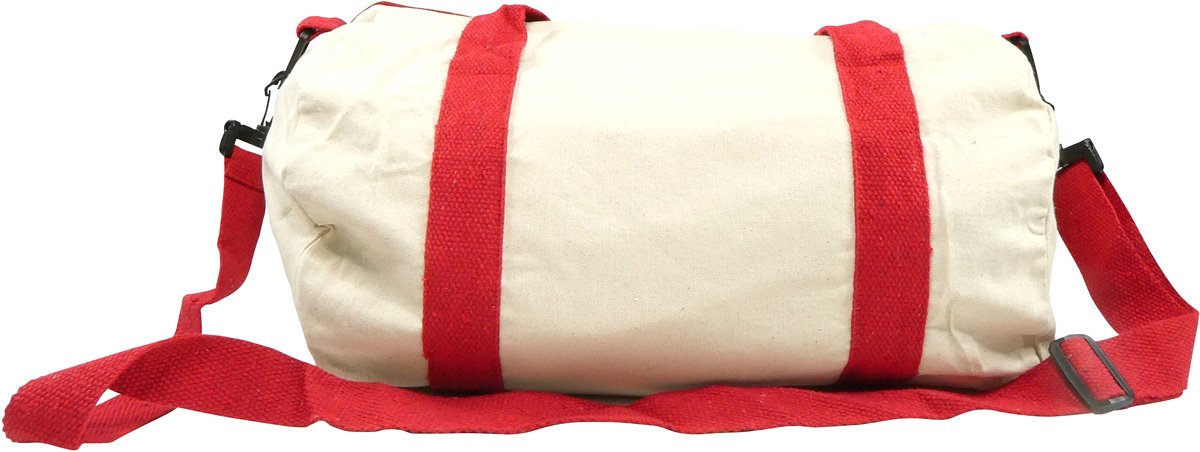 25 stuks - Extra sterke Sporttas/Duffeltas - OEKO-TEX® Fairtrade katoen - gekleurde hengsels rood