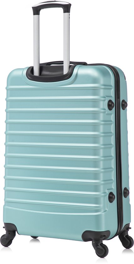 Valise Rome Travelerz taille XL – 95 litres – Bagage en soute – ABS léger – Roues Spinner – Avec serrure à combinaison – Vert clair