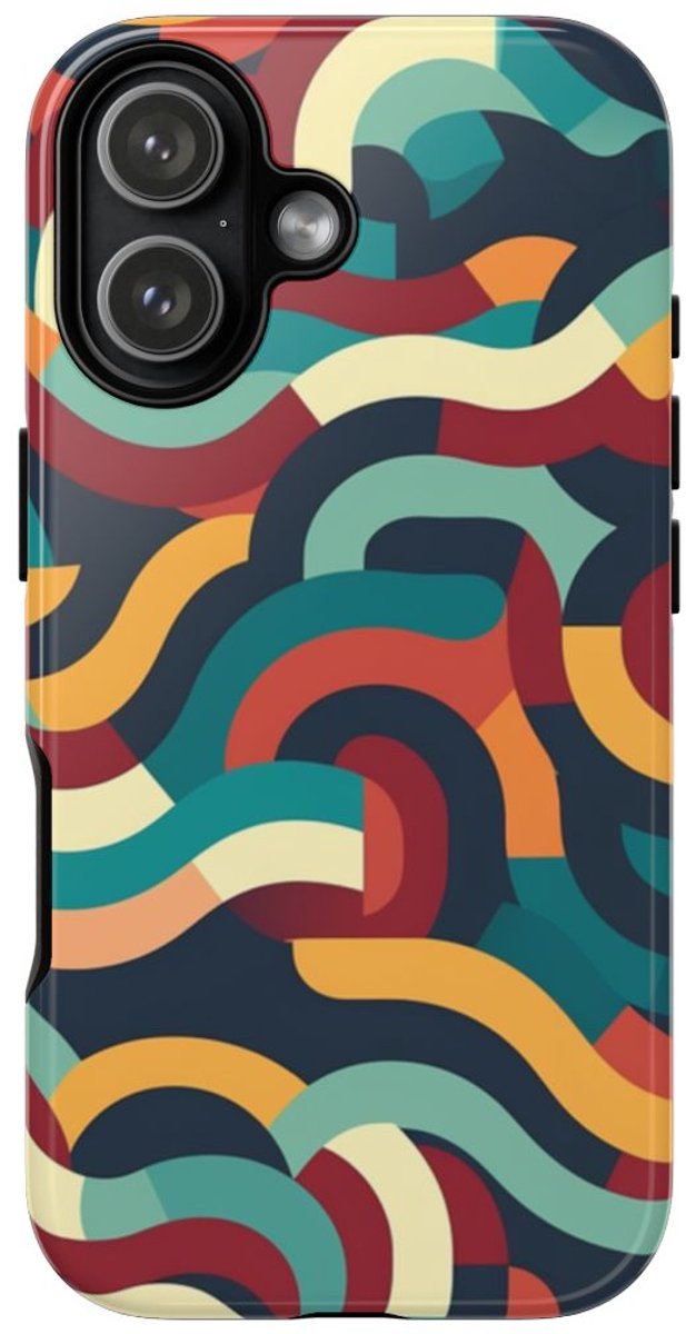 Kleurrijk Abstract Golvend Patroon – Telefoonhoesje Geschikt voor iPhone 17