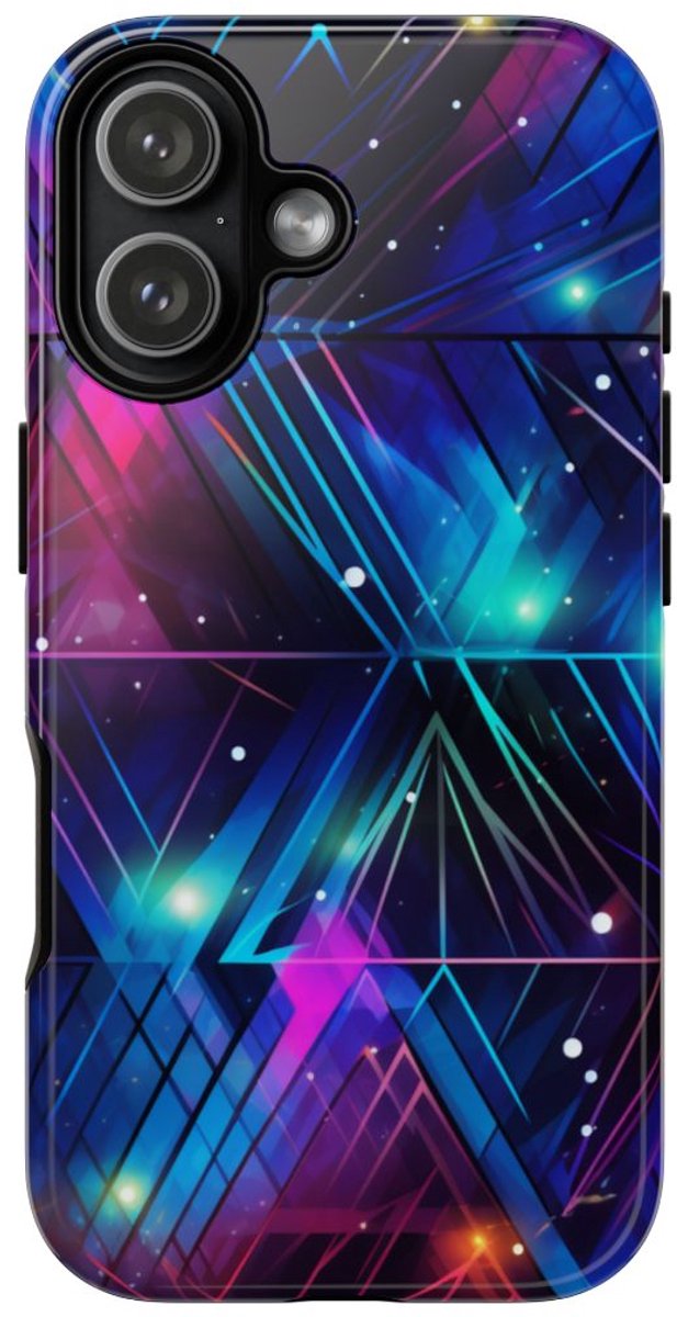 Geometrisch Neon Aurora Abstract – Telefoonhoesje Geschikt voor iPhone 17