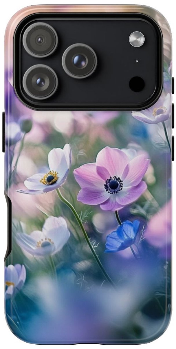 Zachte Pastel Anemoonbloemen – Telefoonhoesje Geschikt voor iPhone 17 Pro